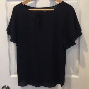 Loft top with flutter sleeves.